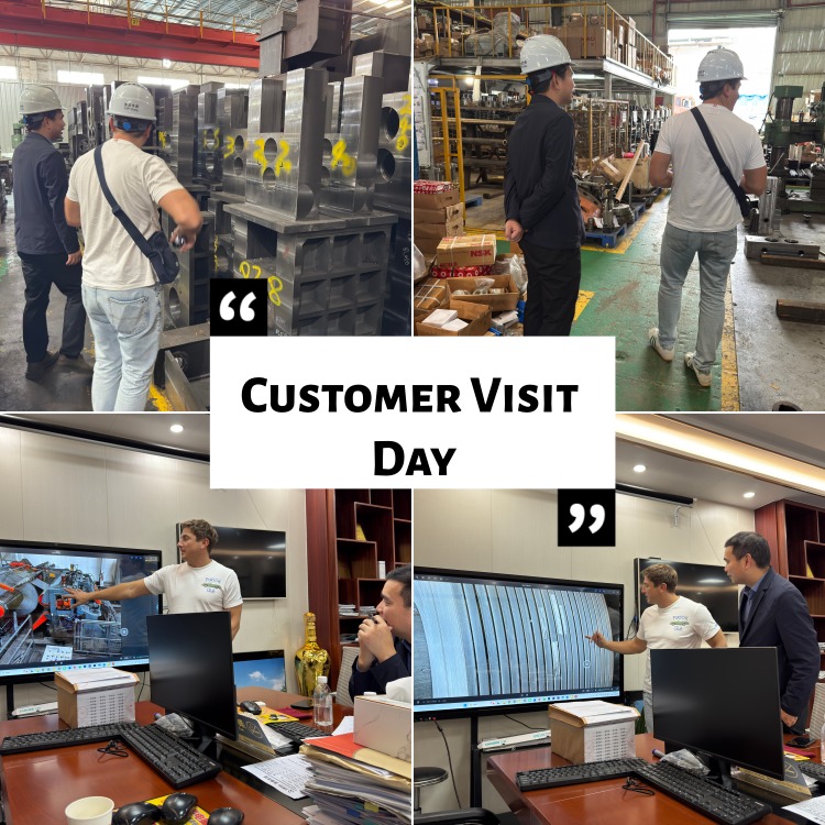 Clientes polacos en la fábrica de máquinas cortadoras de bobinas de metal