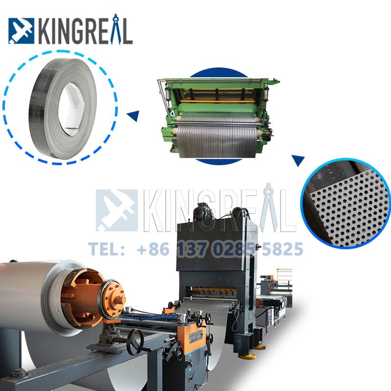 Máquina cortadora de bobinas perforadas de aluminio