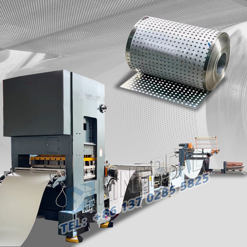 Máquina de perforación y rebobinado de bobinas de láminas